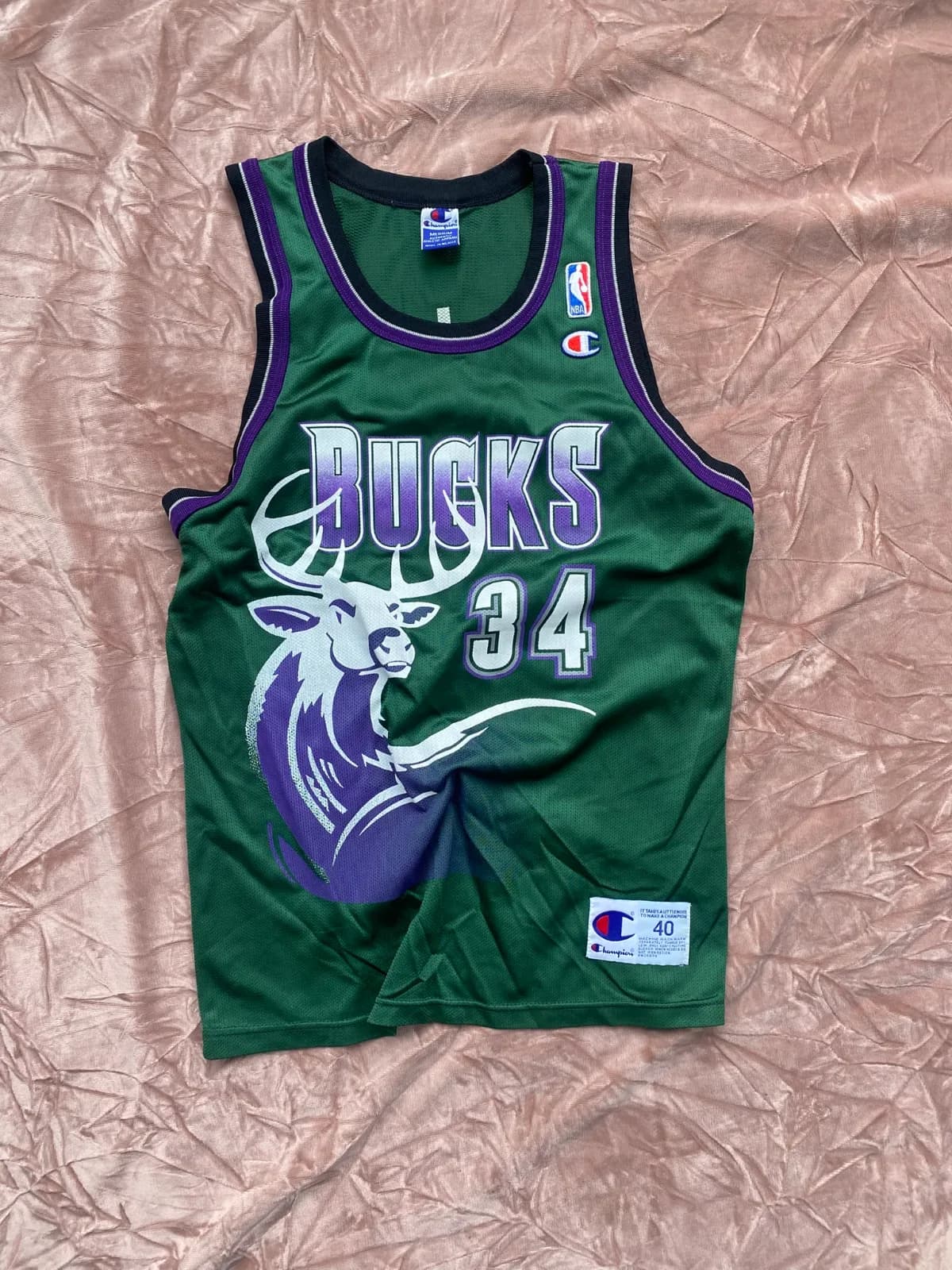 Camiseta NBA Ray Allen Milwaukee Bucks Vintage 90s Champion Talla 40 M